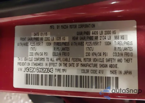 2016 Mazda Cx-5 Touring z USA, uszkodzony, nr VIN JM3KE2CY5G0620643